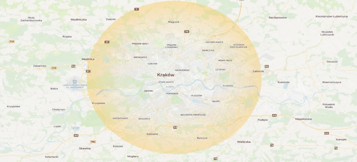 Mapa Krakowa